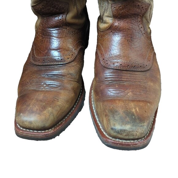 Ariat Heritage Roughstock Square Toe Leather Boots Brown Mens Size 10.5-lp - Picture 4 of 14